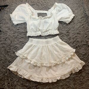 NWT Peixoto white Quinn Crop Top (sz S) & Aurora Mini Skirt (sz M) set